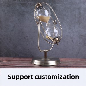 Horloge en métal de minuterie pivote de sable de style européen salon décoration décoration ornements cadeau d\'anniversaire30/60 minutes time sablier