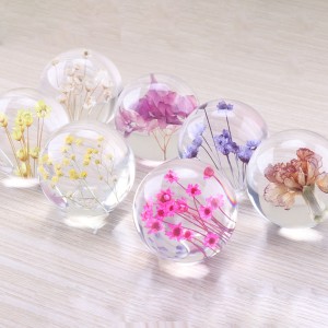 Custom 3d 7cm 8cm 9cm Résine Orbe Plant de fleursnaturelles Real Planchers Paper pour cadeaux de Noël Crystal Glass Home Decor