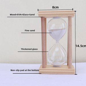Home Hour Glass Sand Timer sur le stand, env. 30 minutes, couleur en bois